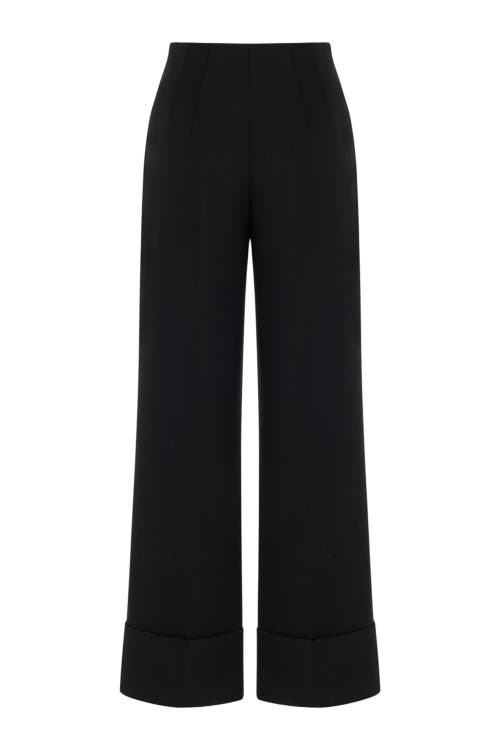 Shop Nocturne High-waist Flowy Palazzo Pants In Black