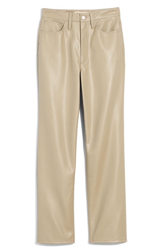 Madewell The Perfect High Waist Straight Leg Faux Leather Pants In Pumice