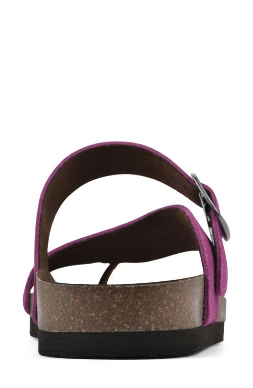 White Mountain Footwear Carly Leather Footbed Sandal In Purple Rain/suede