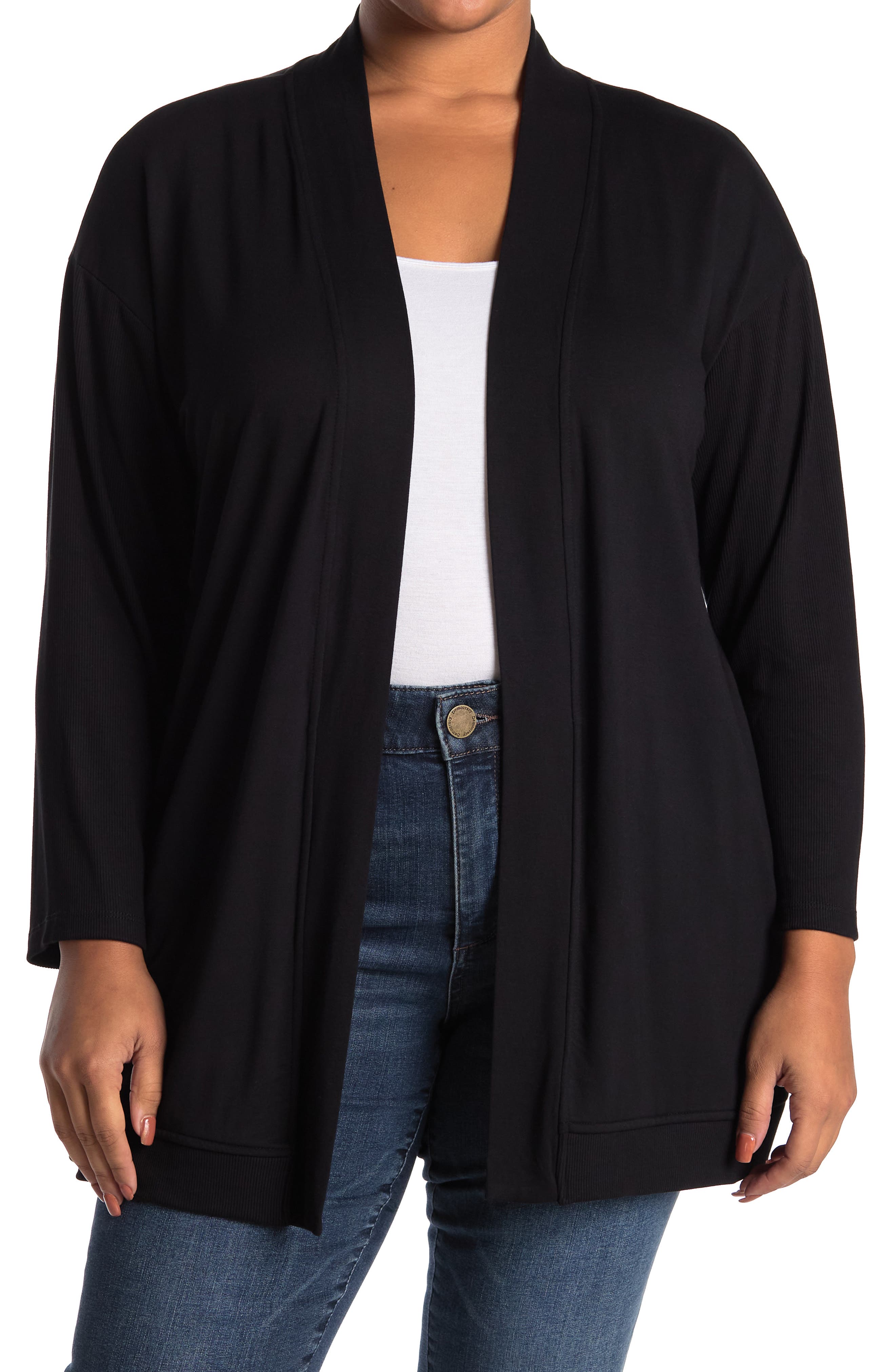 french terry open front cardigan