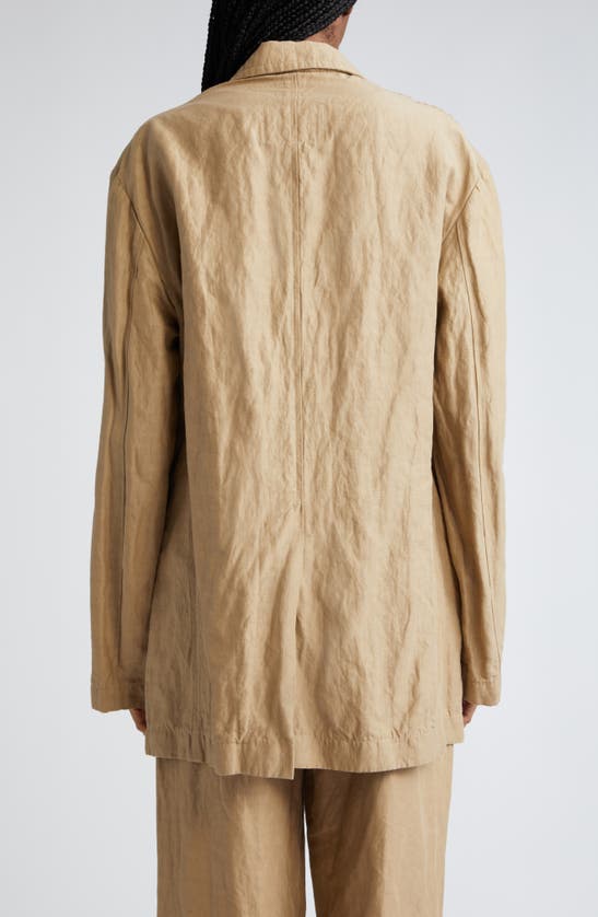 Shop R13 Oversize Linen & Cotton Blend Blazer In Khaki