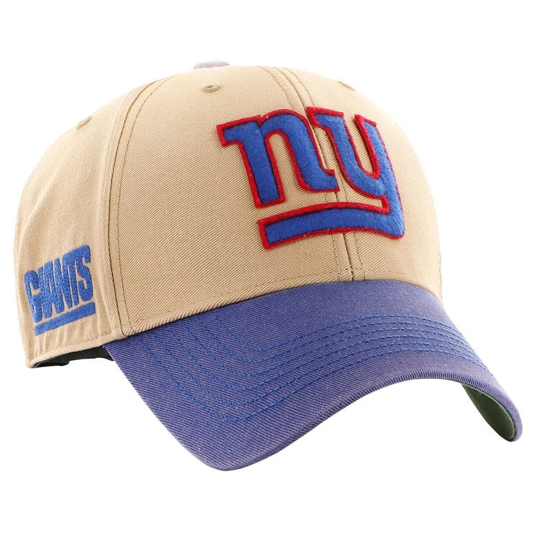 Shop 47 ' Khaki/royal New York Giants Dusted Sedgwick Mvp Adjustable Hat