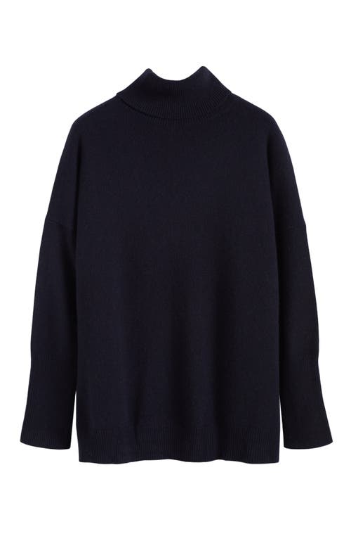 Chinti & Parker Red Cashmere Rollneck Sweater In Navy