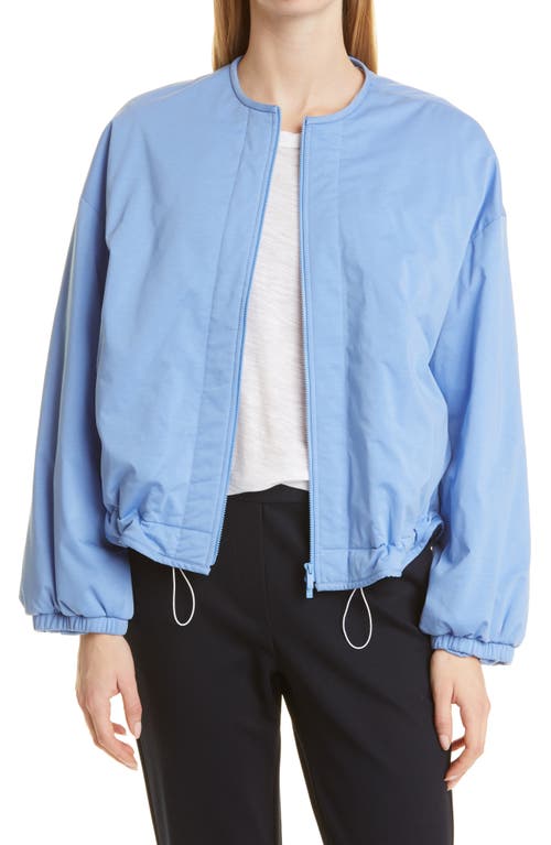 Max Mara Leisure Ernesta Cotton Blend Jersey Bomber Jacket in Light Blue