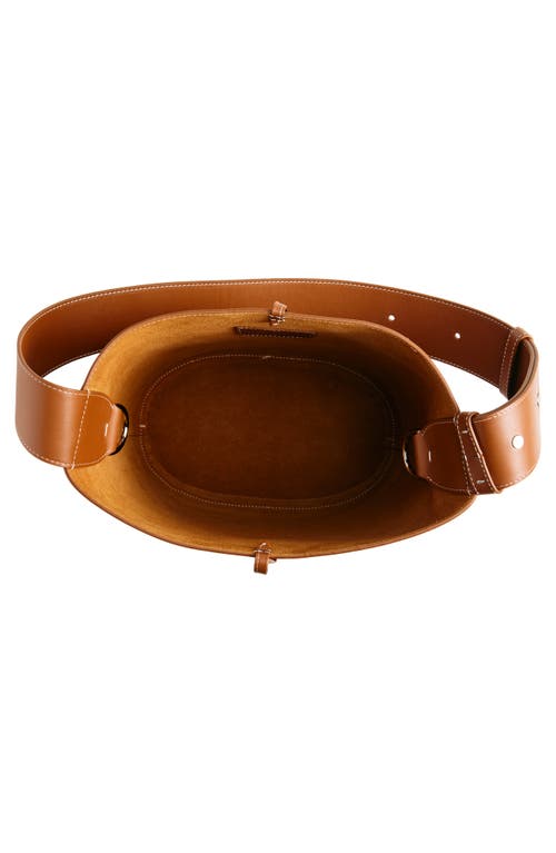 Lie Studio Lié Studio Norma Leather Bucket Tote In Toffee Brown