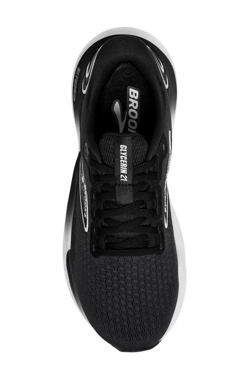 Shop Brooks Glycerin 21 Running Shoe In Black/grey/white