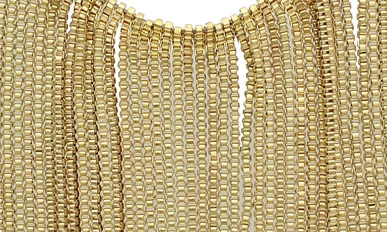Shop Olivia Welles Elysa Chain Fringe Bib Necklace In Gold