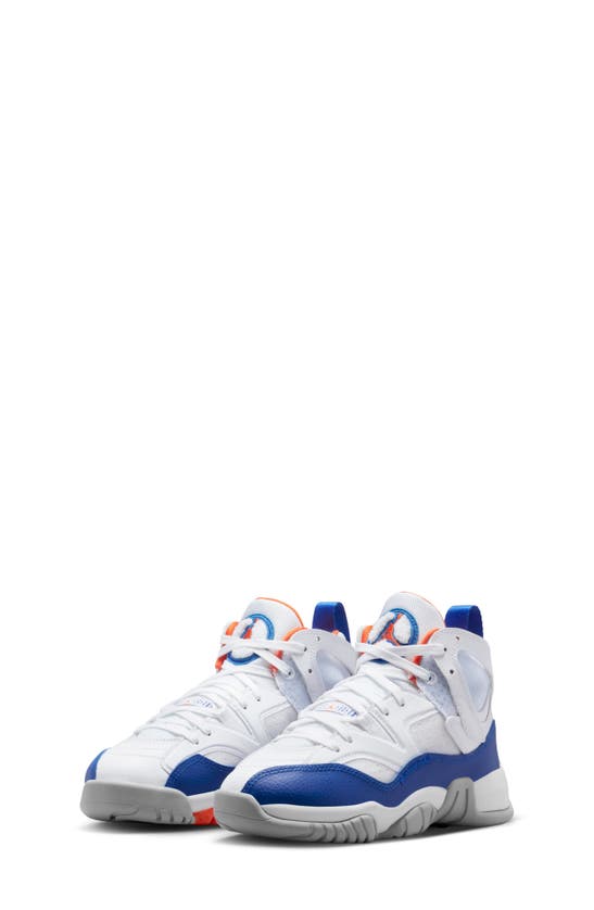 Nike Kids' Jumpman Two Trey Sneaker In White/ Royal/ Orange/ White