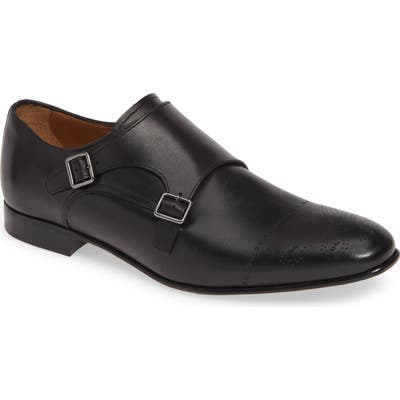 Boss Newport Double Monk Strap Shoe- Black