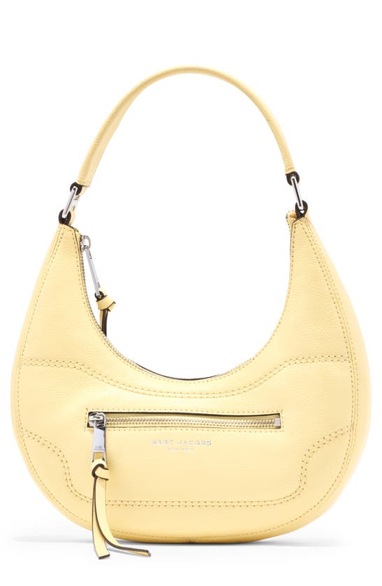 Marc Jacobs Small Leather Crescent Shoulder Bag In French Vanilla