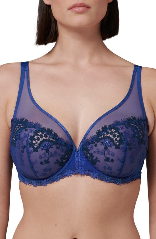 Simone Perele Wish Underwire Plunge Bra In Electric Blue