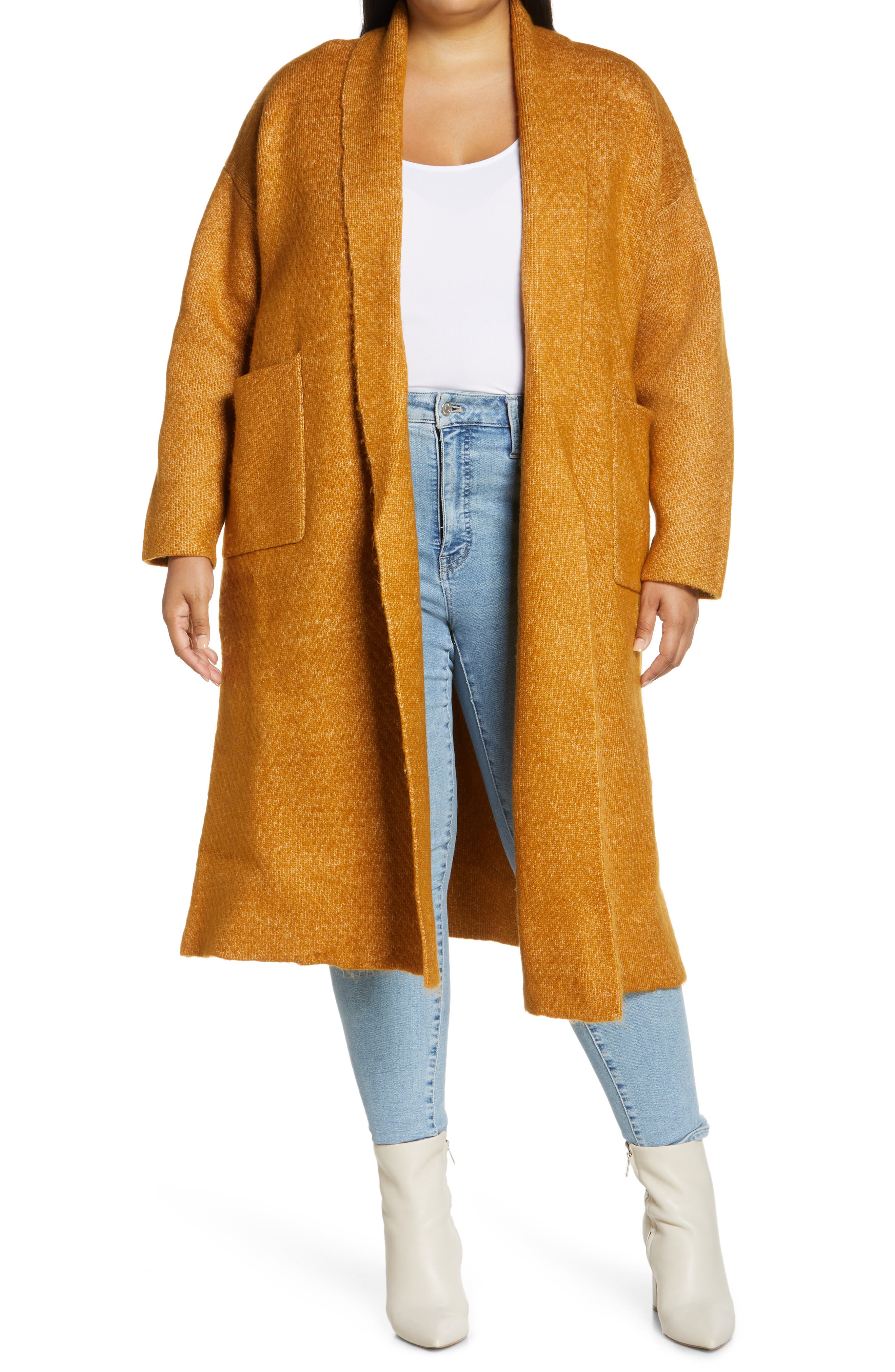 plus size mustard coat