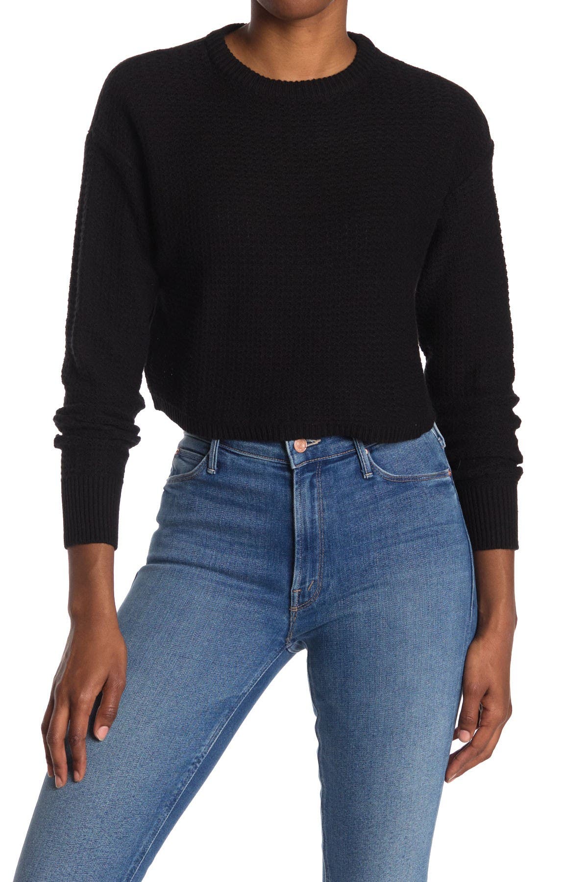 crop top crew neck sweater
