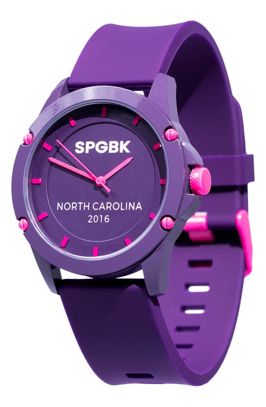 Shop Spgbk Watches Montclair Silicone Strap Watch, 44mm In Purple/ Pink