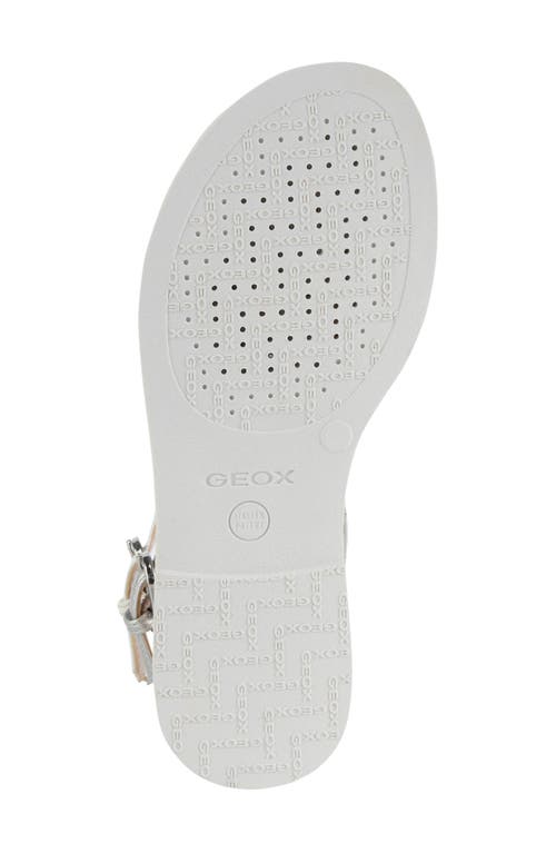 Shop Geox Karly Sandal In White/silver