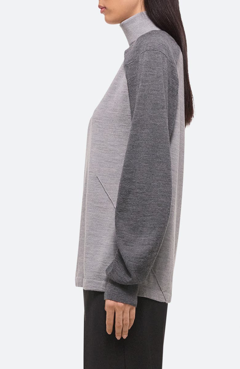 Helmut Lang Apex Wool & Silk Turtleneck Sweater & Shrug, Alternate, color, Light Heather Grey/ Grey - 27D