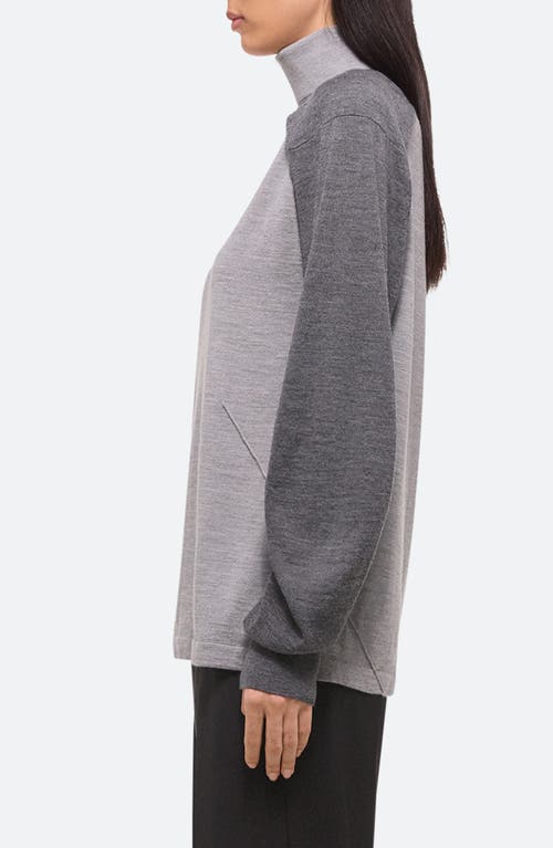 Helmut Lang Fine-knit Turtleneck Top With Detachable Shrug In Light Heather Grey/grey - 27d