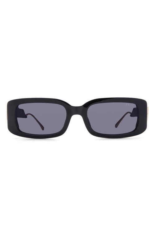 Drippy 53mm Square Sunglasses in Black /Gold Dark Smoke