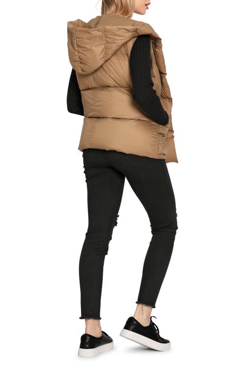 Belle & Bloom Over My Head Hooded Puffer Vest In Khaki