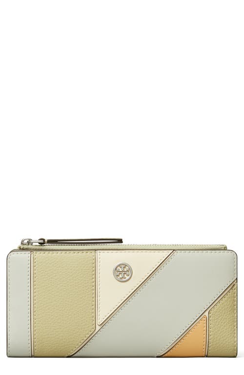 Tory Burch Robinson Patch Slim Leather Bifold Wallet in Feather Gray at Nordstrom