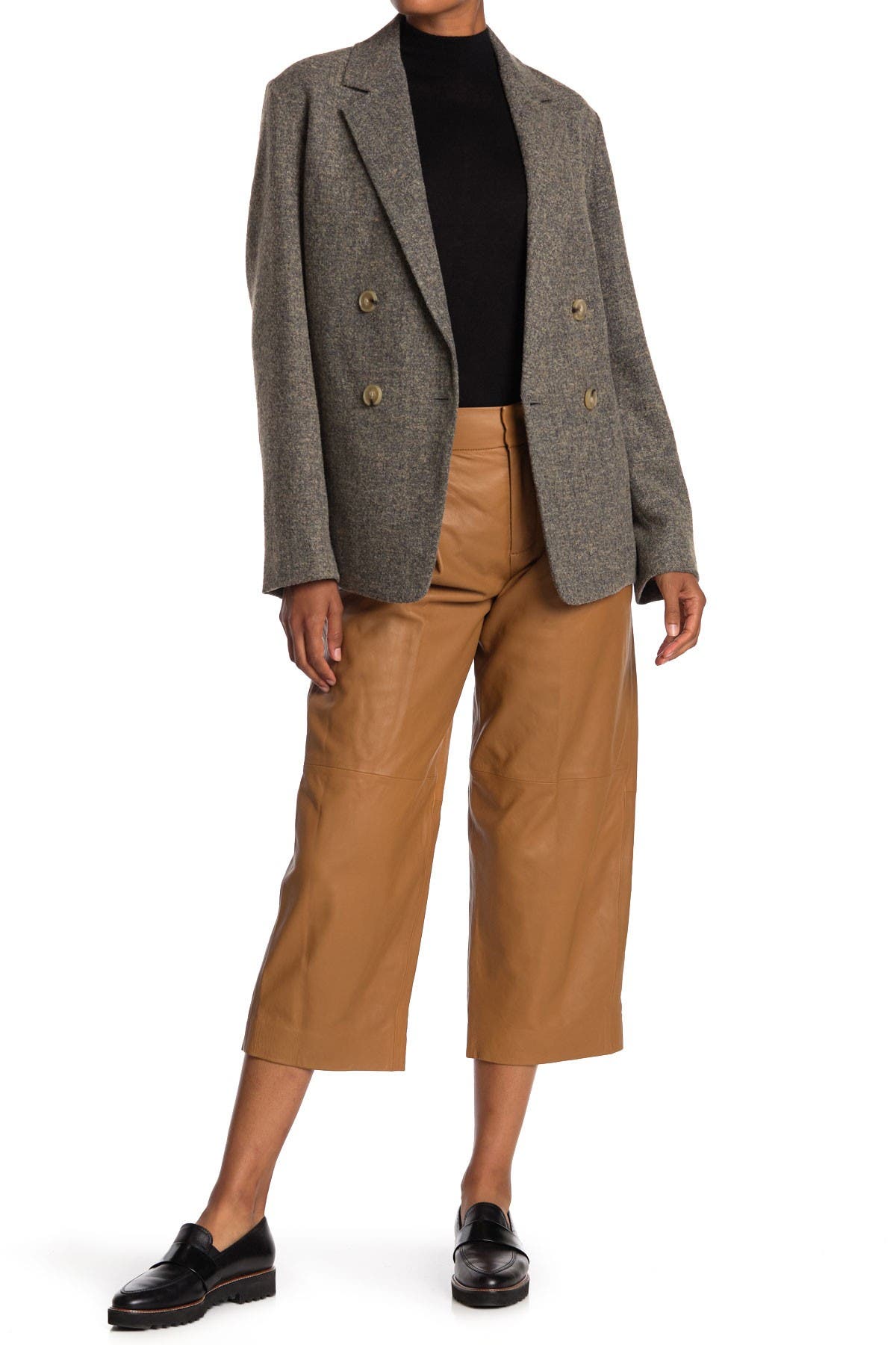 vince cropped leather pants