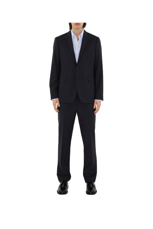 Burberry Classic Fit Triple Stud Wool Mohair Tailored Trousers In Navy