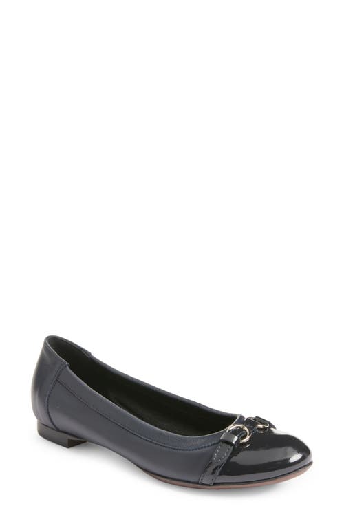 AGL Monika Cap Toe Ballet Flat Blue Leather at Nordstrom,