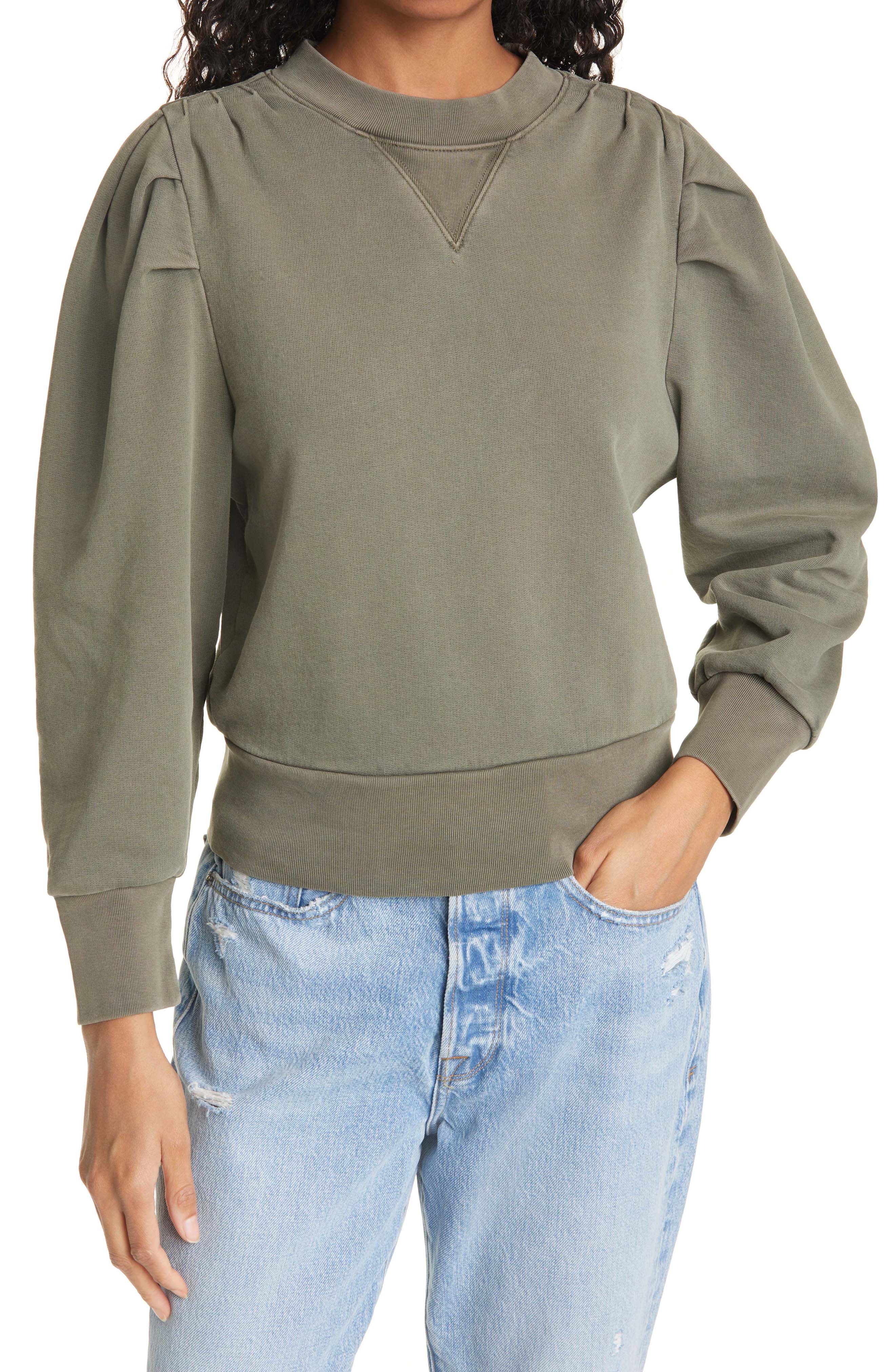 frame shirred sweatshirt