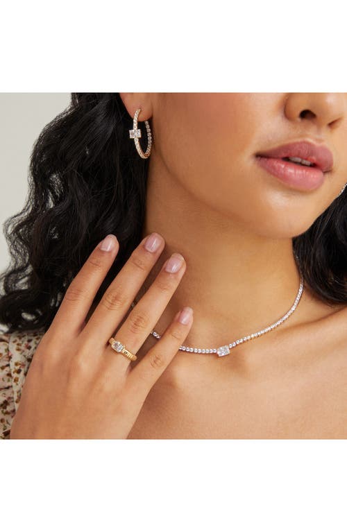 Shop Nadri Invitation Only Cubic Zirconia Hoop Earrings In Gold