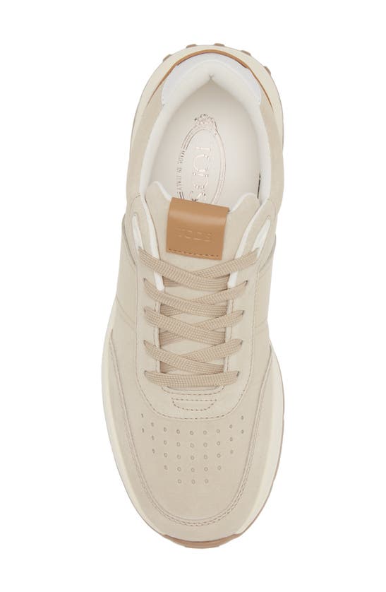 Shop Tod's Suede Sneaker In Natural