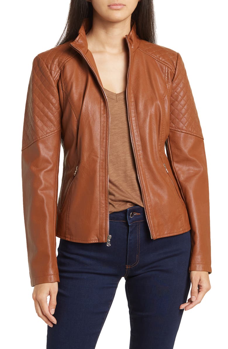 GUESS Faux Leather Quilted Jacket | Nordstromrack