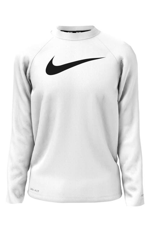 Nike Hydroguard Dri-FIT Long Sleeve Rashguard in White at Nordstrom