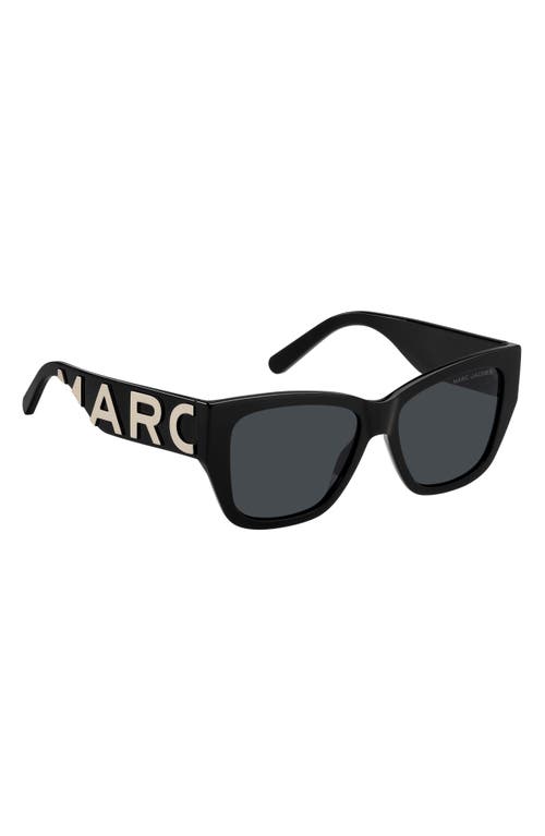 Shop Marc Jacobs 55mm Cat Eye Sunglasses In Black White/gray