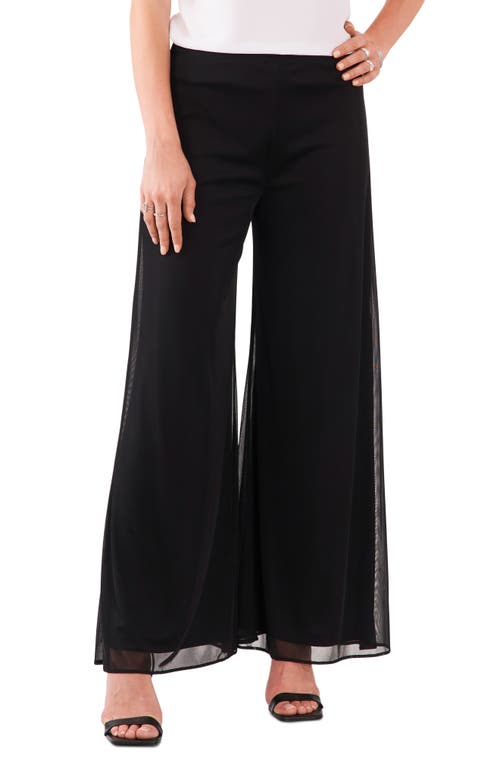 Vince Camuto Chiffon Wide Leg Pants in Rich Black at Nordstrom, Size Medium