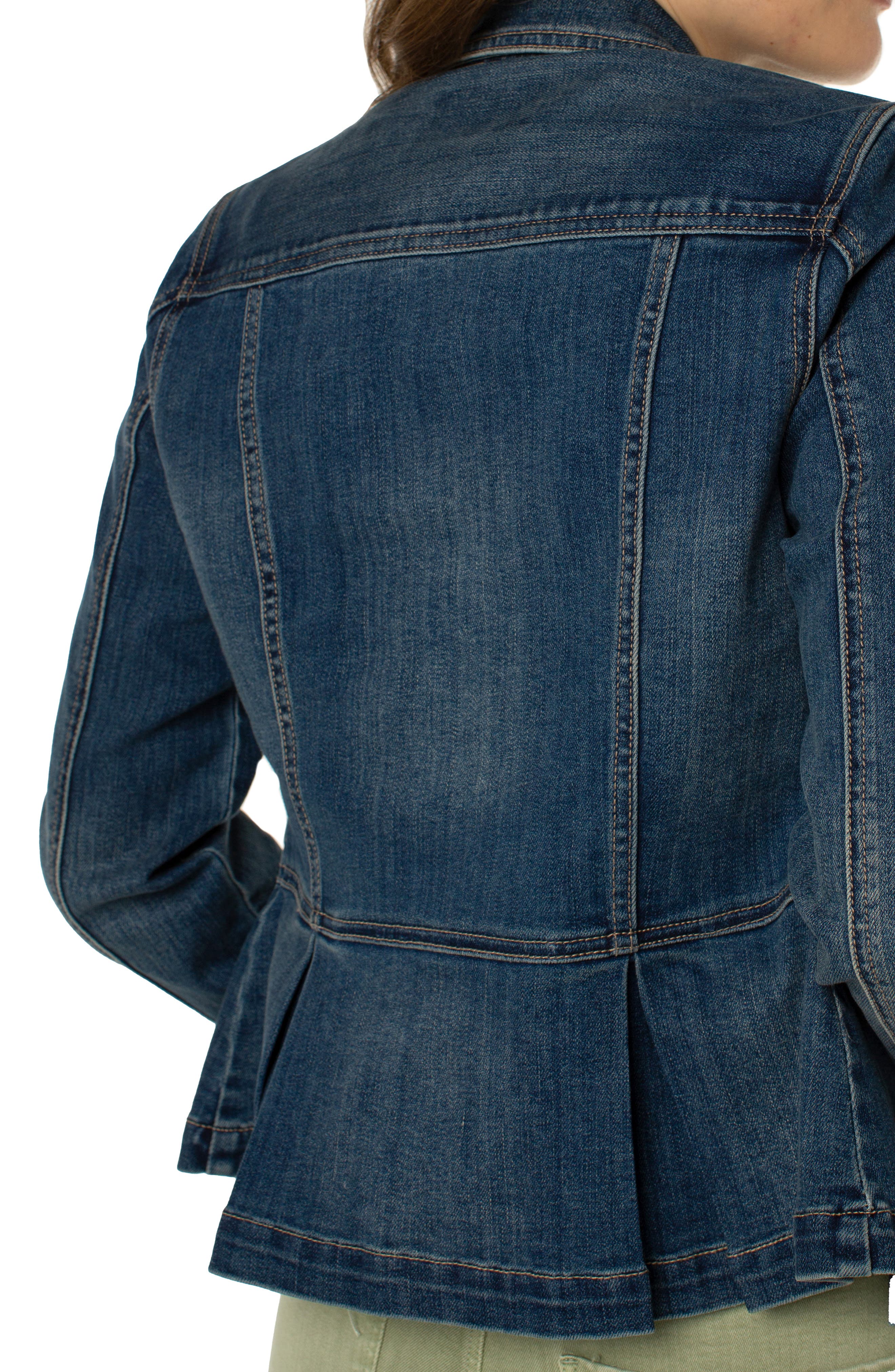 Liverpool Los Angeles Peplum Denim Jacket Nordstrom