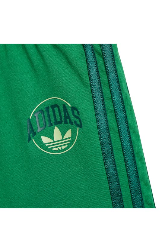 Shop Adidas Originals Kids' Vrct Lifestyle Graphic T-shirt & Shorts Set In Grey Heather/ Green