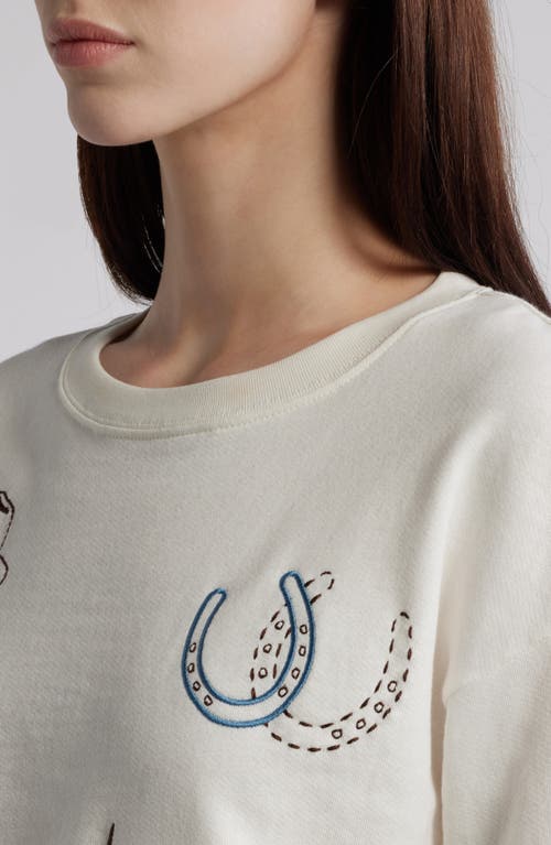 Shop Pendleton Western Embroidered Cotton Graphic Sweatshirt In Ivory