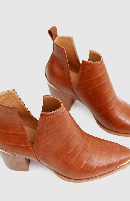 BELLE & BLOOM BELLE & BLOOM AUSTIN CROC EMBOSSED ANKLE BOOT