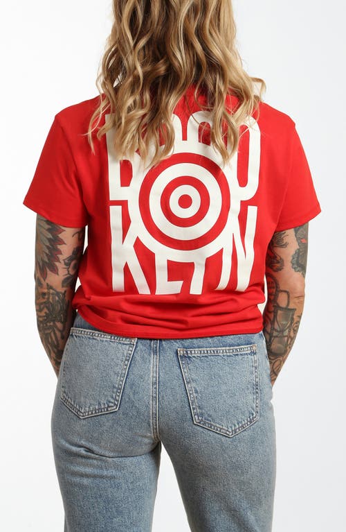 Shop Brooklyn Industries Target Logo Cotton Graphic T-shirt In Red