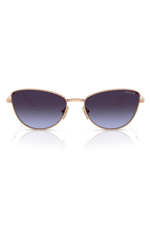 VOGUE 56mm Polarized Butterfly Sunglasses in Rose Gold 