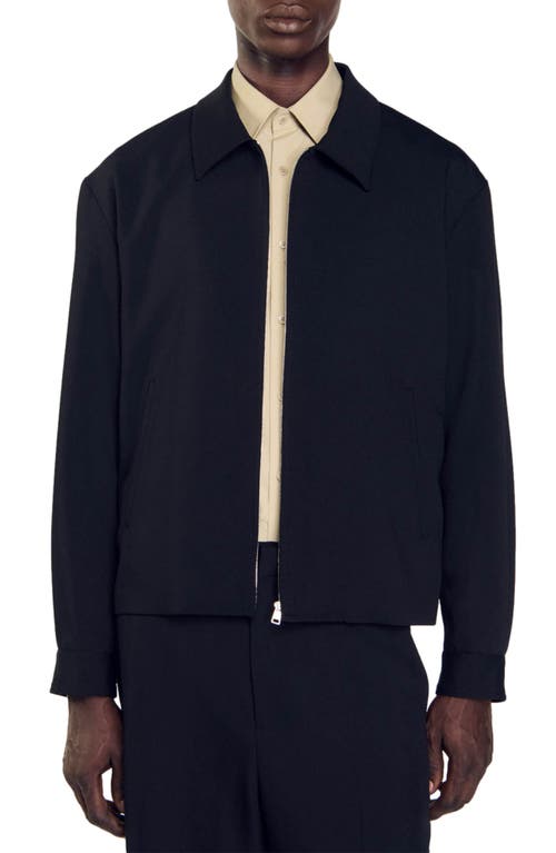 sandro Stretch Wool Jacket Black at Nordstrom,