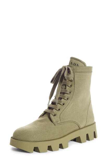 prada lug sole canvas boots
