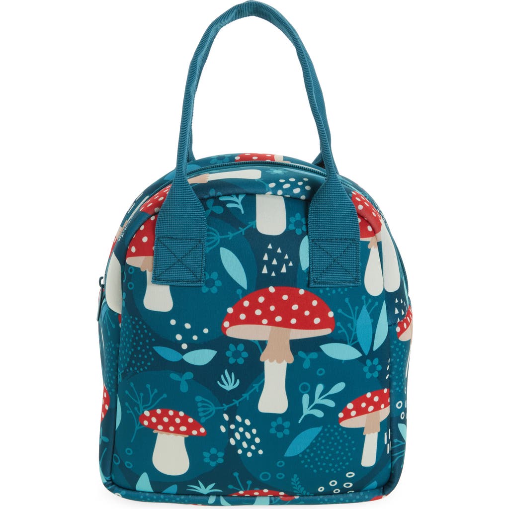 Mytagalongs Abstract Checkered Foodie Tote Bag In Woodlands Multi