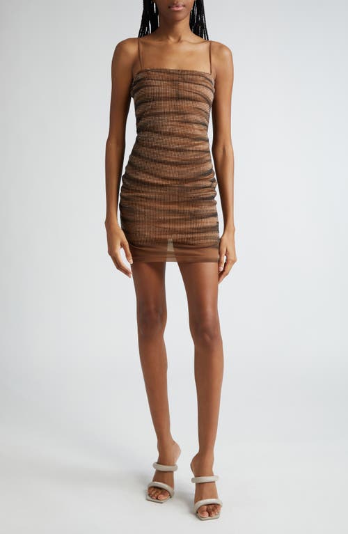 Shop Alexander Wang Hotfix Ruched Minidress In Campfire