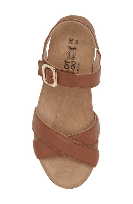 Naot Throne Wedge Sandal In Caramel Leather