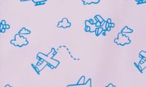 Sovereign Code Kids' Stanley Flying Short Sleeve Button-up Shirt In Fair Orchid/planes