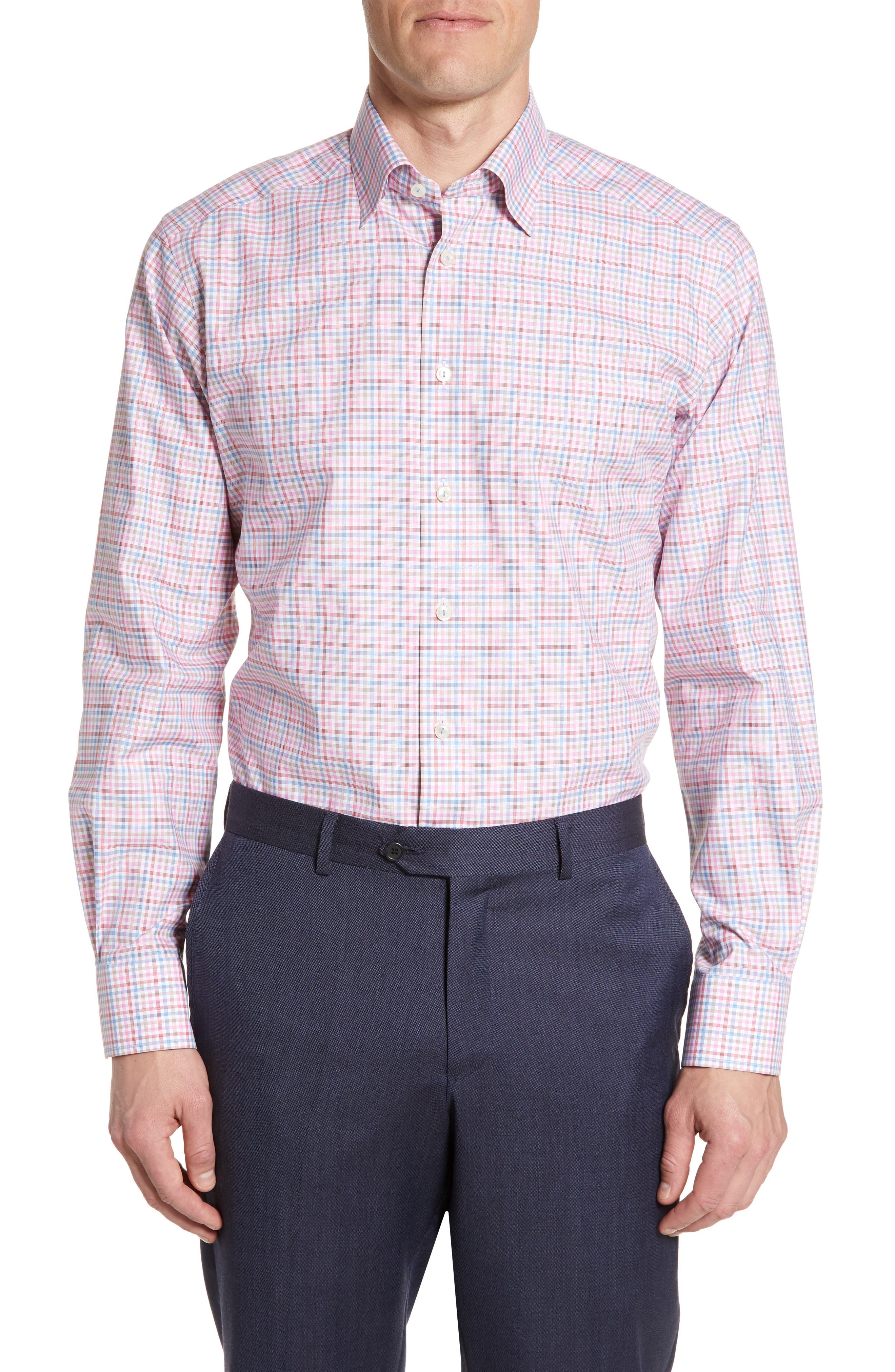 Eton Contemporary Fit Multi Check Dress Shirt Nordstrom