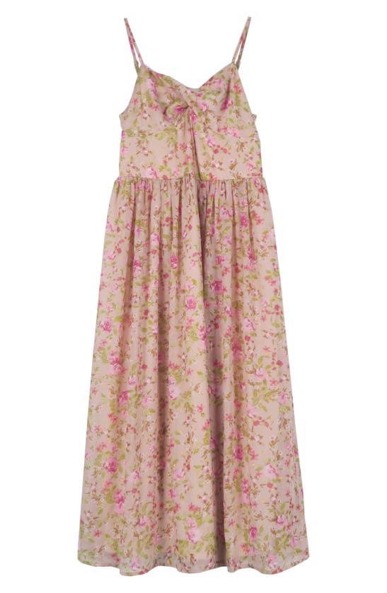 Zunie Kids' Floral Maxi Dress In Rose Multi