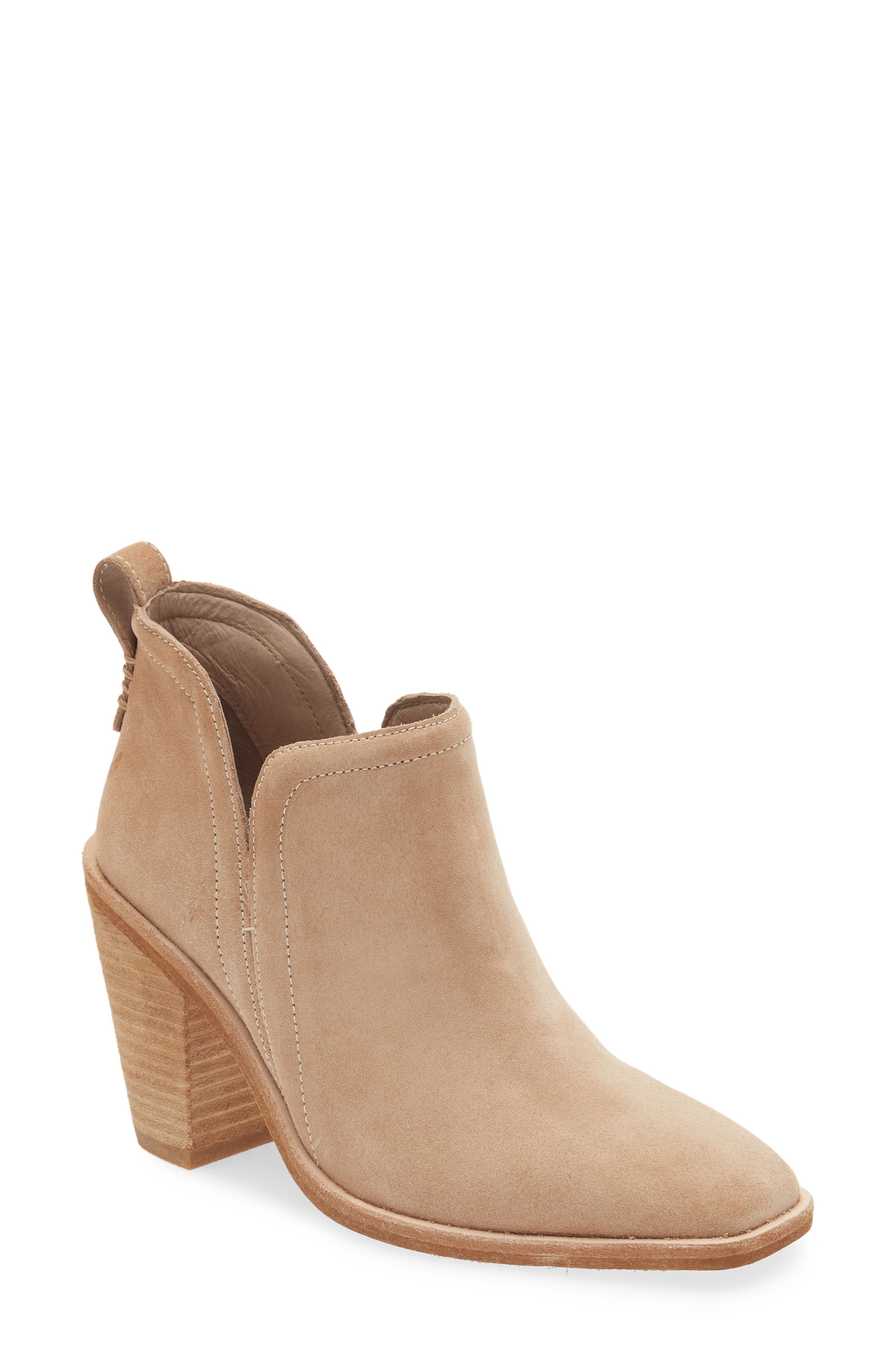 cognac suede booties womens