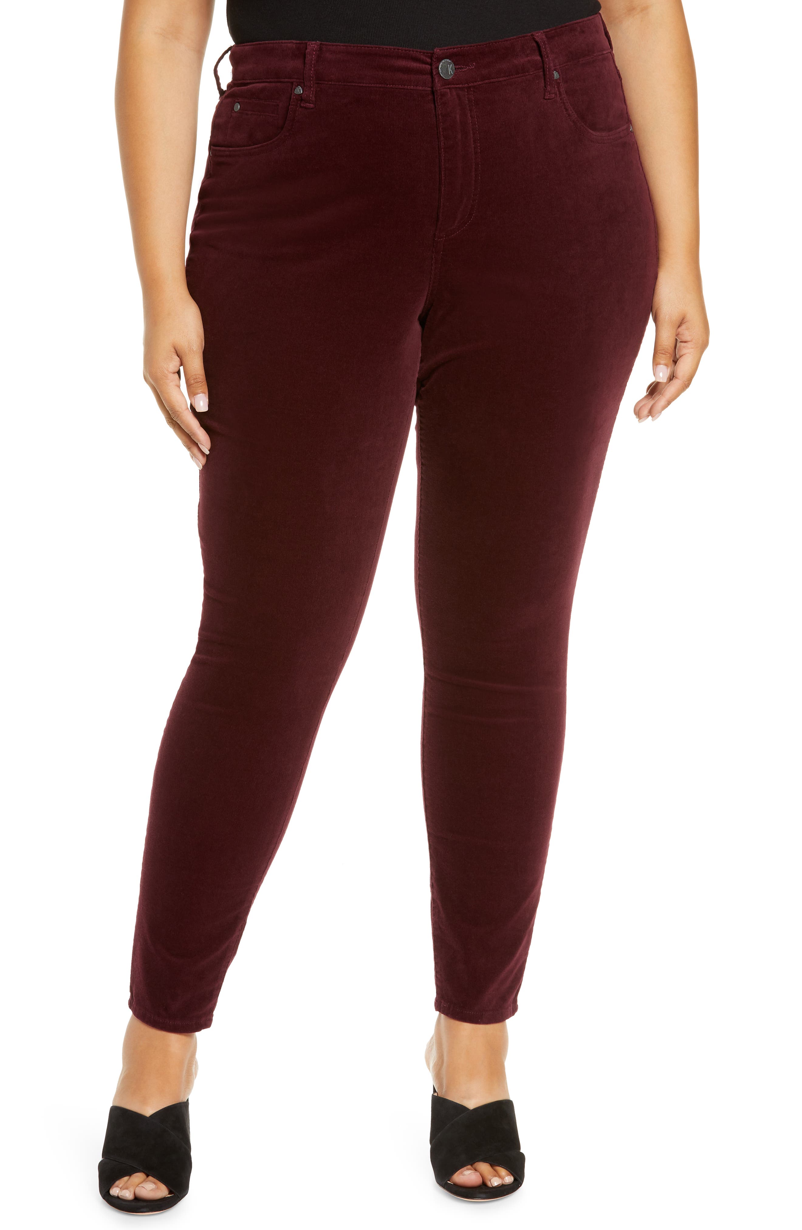 burgundy plus size jeans